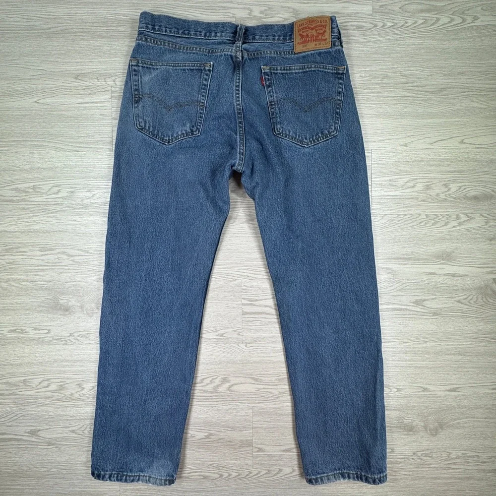 Levi's Men's Jeans 505 Regular Fit Straight Leg Blue‎ W36 L32 Cotton Denim